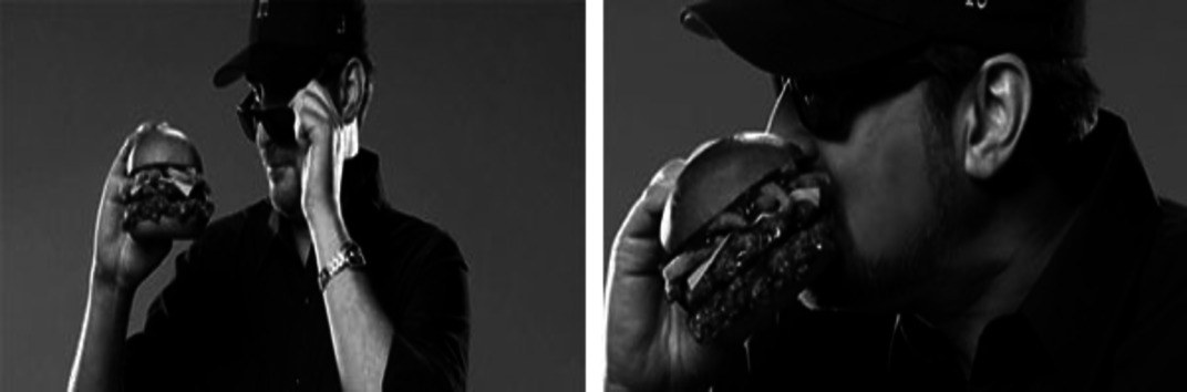 Фил Хельмут в рекламе бургера