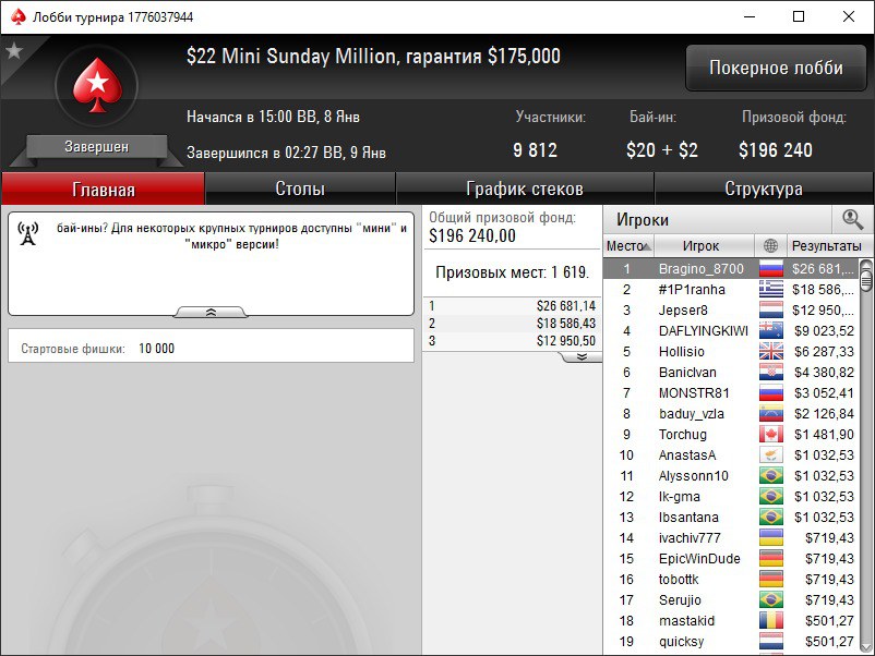 Mini Sunday Million