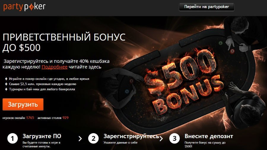 partypoker бонус на первый депозит
