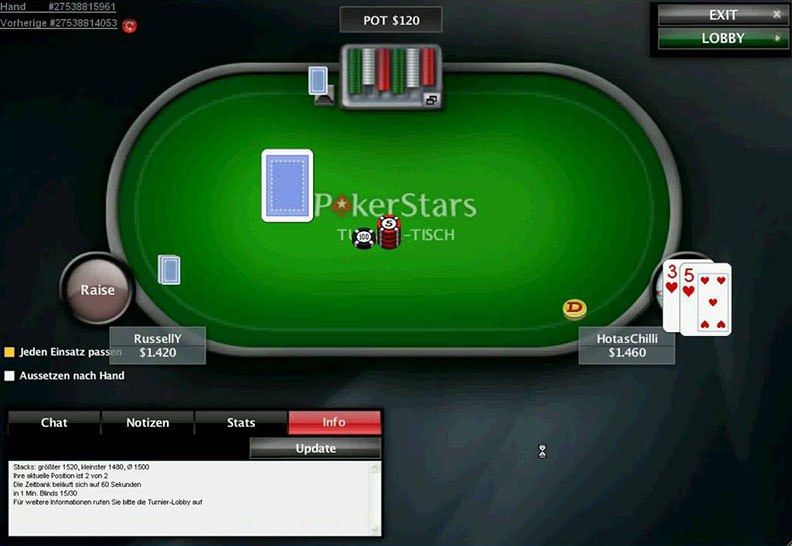 pokerstars heads up