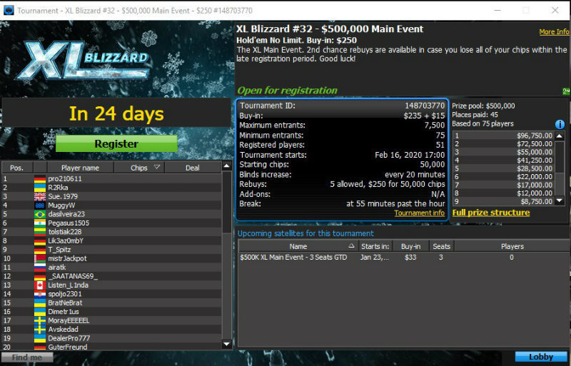 XL Blizzard Main Event