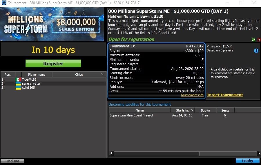 лобби 888покер